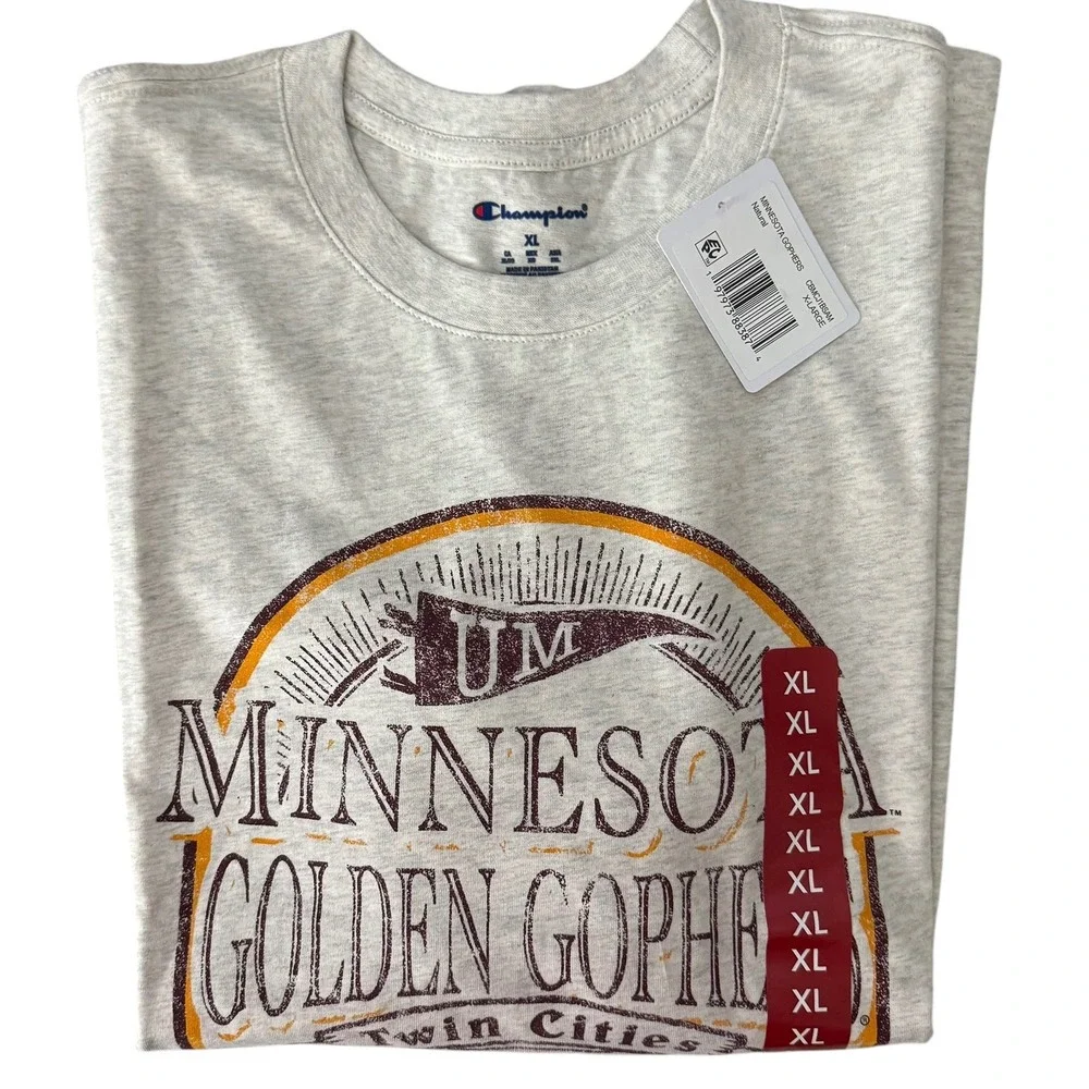 NWT Champion Minnesota Golden Gophers T-Shirt Unisex XL Extra Large Gray Tee - Picture 11 of 11